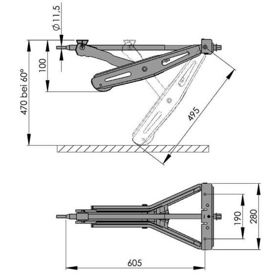 AL-KO Sttteben til campingvogn - stabilform - kort, 1000 kg