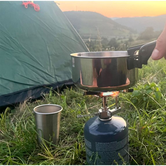 Biwak 2 rustfritt kjelesett for 2-4 personer