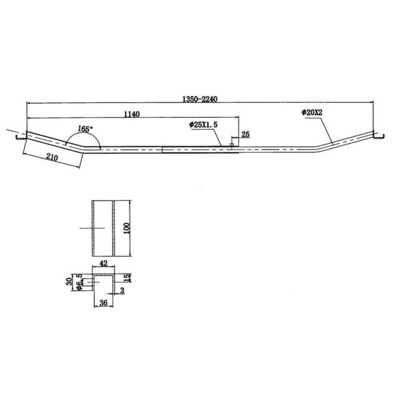 Byle til presennings - lang U36