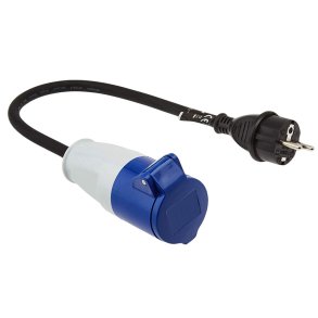 Kabel med CEE hunstik og schuko hanstik