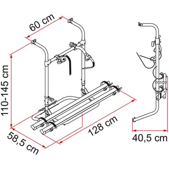 Cykelholder bagmonteret 2 cykler