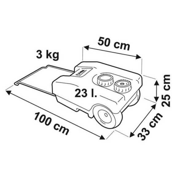 Vannbeholder p hjul (23 L)