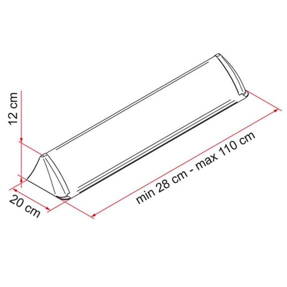 Universal spoiler til takluker (28 - 110 cm)