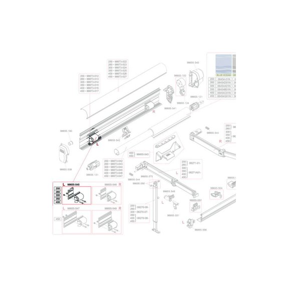 Beslag til Fiamma F45S markise (250-400)