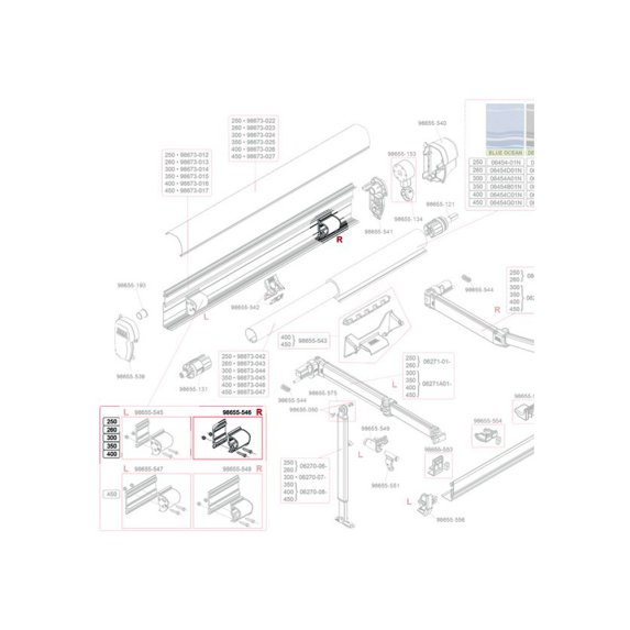 Beslag til Fiamma F45S markise (250-400)