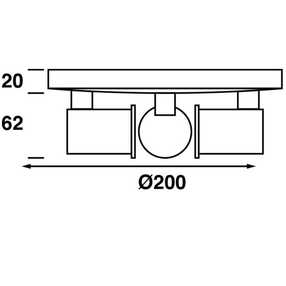 Frilight taklampe med 3 LED spot