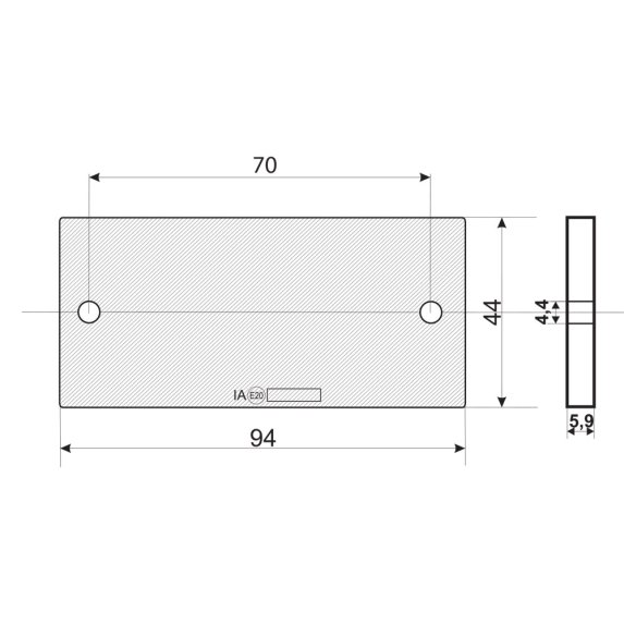 Neli�nmuotoinen heijastin 44 x 94 mm