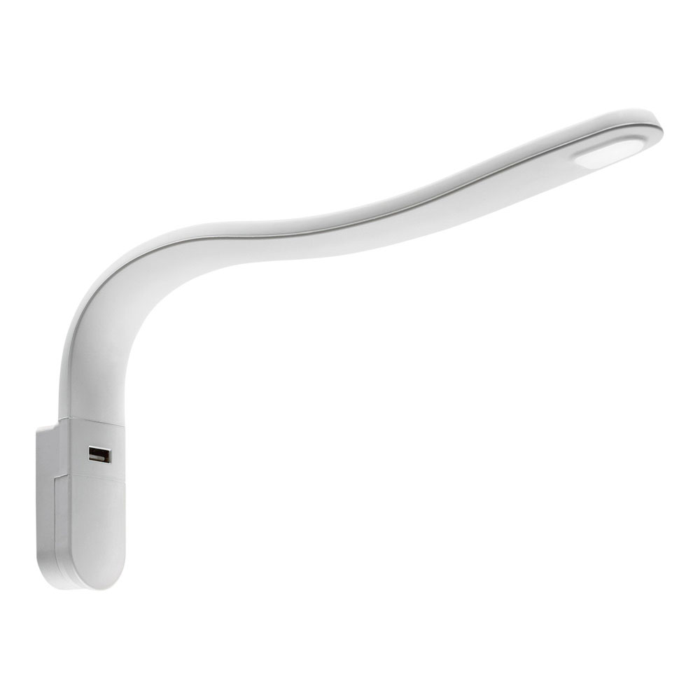 Billede af Silka spotlampe med flexhals og USB udtag White