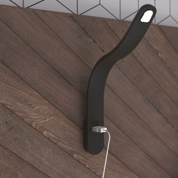 Silka lampe med byelig hals og USB-kontakt