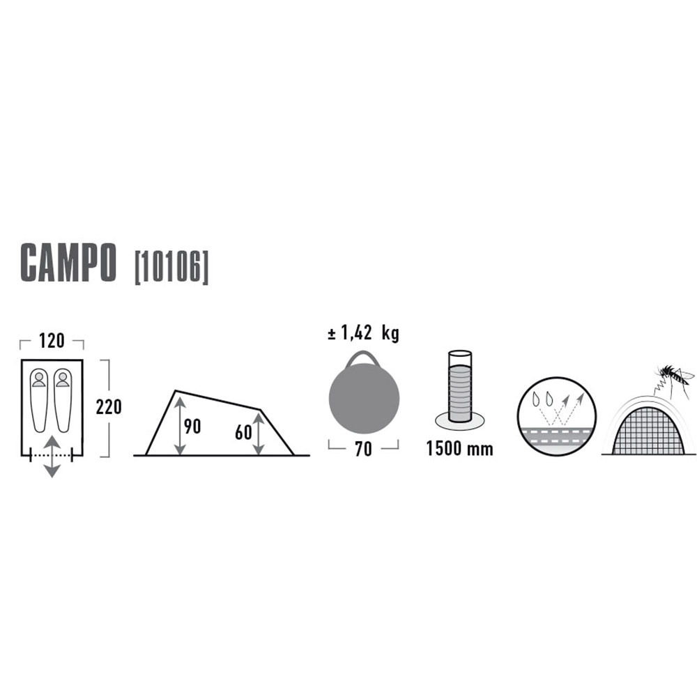 3: High Peak Campo Pop Up telt  Campo - Pearl