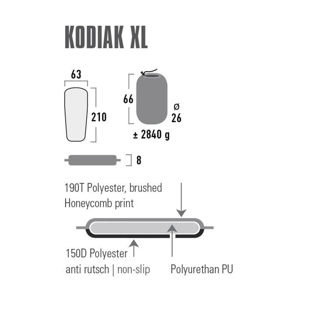 Kodiak selvoppustelig liggeunderlag 8 | Køb