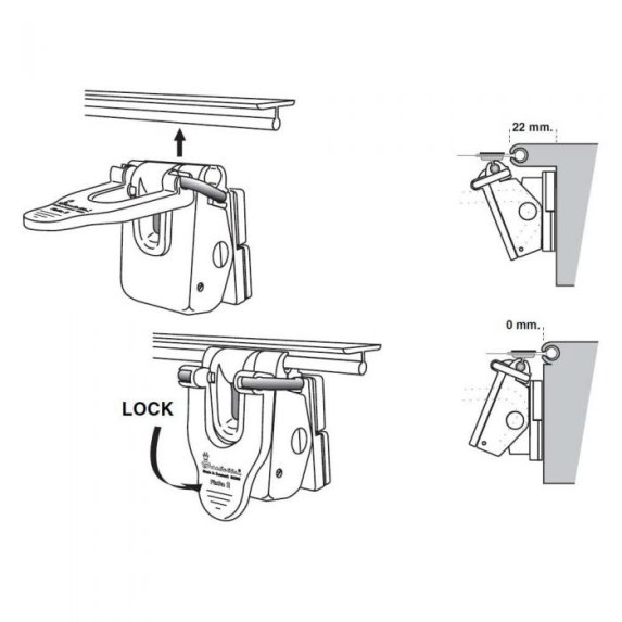 FixOn II, regulerbart vognbeslag (3 stk)