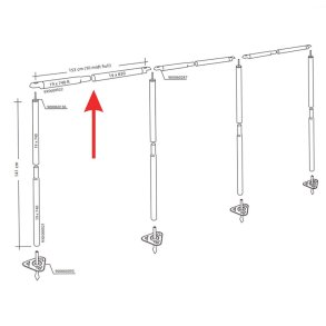 Isabella tuulisuojan ylputki Zinox ters 153 cm