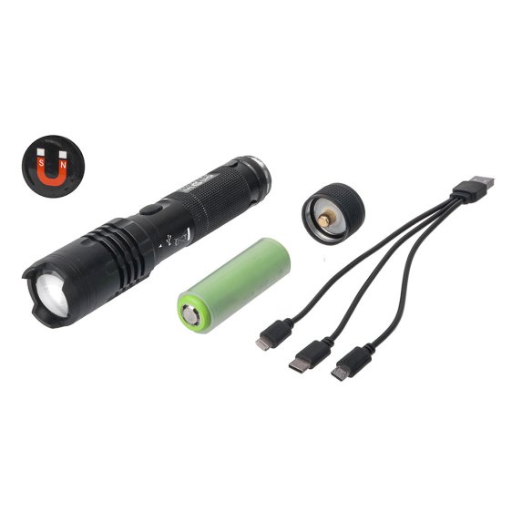 Lommelygte 1000 lumen med indb. Powerbank