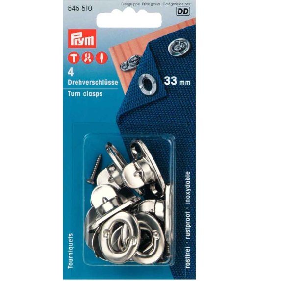 Prym rustfri dreiels med hemper (4 stk)