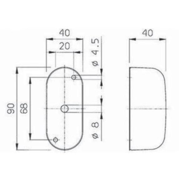 Jokon SPL 2000 sidemarkeringslys rd/hvit