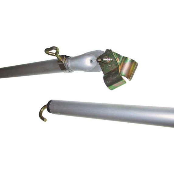 Overligger aluminium m. beslag og krok - 170-260 cm