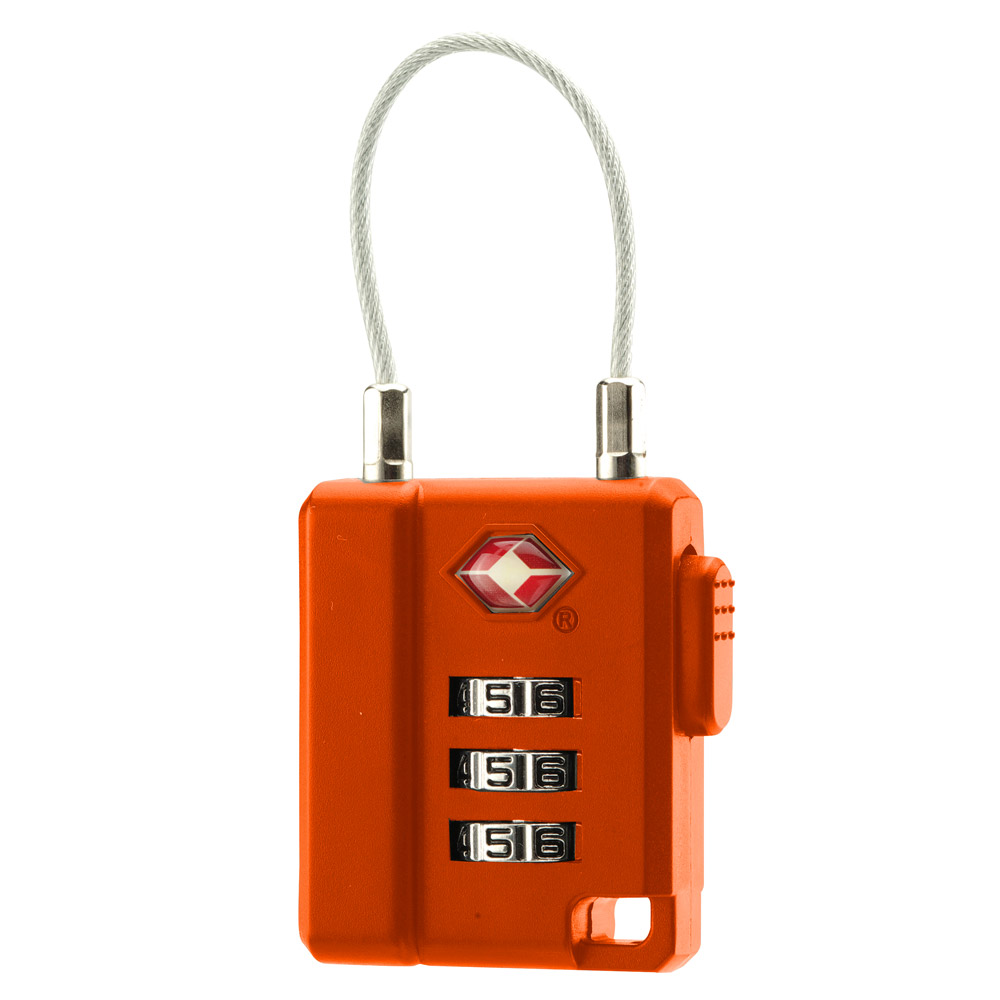 Billede af BasicNature TSA-kombinationslås med wire TSA lås - Rød