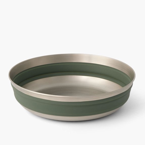 Detour Stainless Steel Collapsible Bowl Laurel Wreath Green