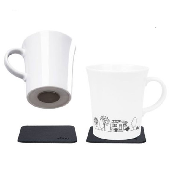 Silwy porselensservise med magnet