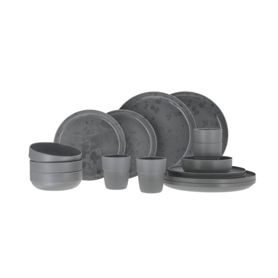 Travellife Palma 16-delars melaminset Dark Grey