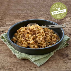 Metsstjn muhennos, jossa on pastaa ja naudanlihaa (160 grammaa)