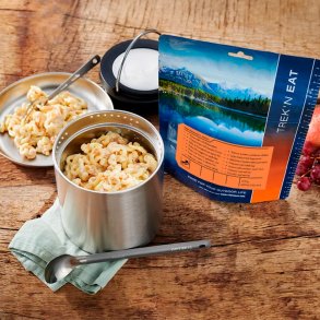 Pasta med ost og spr�stekt l�k (210 g)